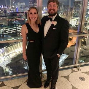 Nicole Miller Black, two-piece black-tie gown